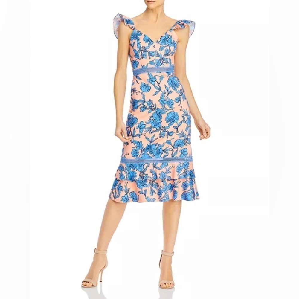 Alice and Olivia
Jade Ruffled Floral Midi Dress (100)